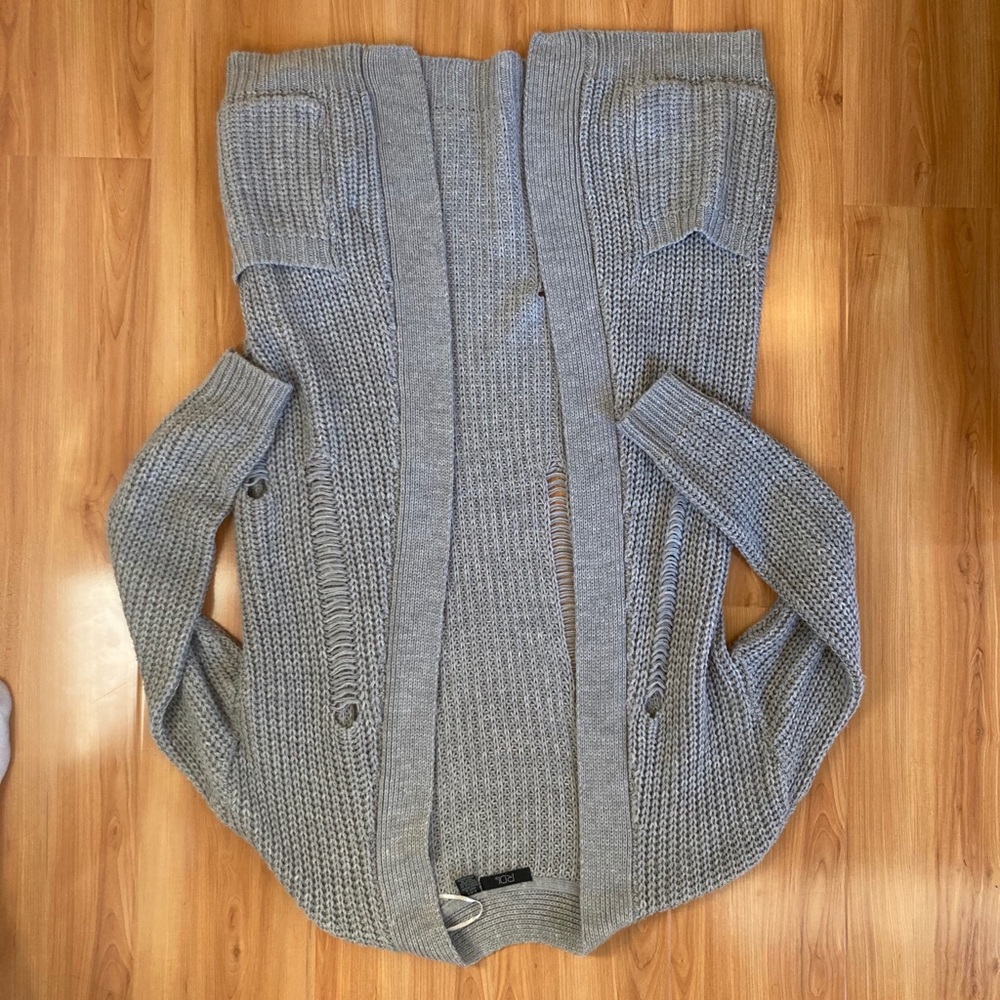 RDI grey knit long cardigan